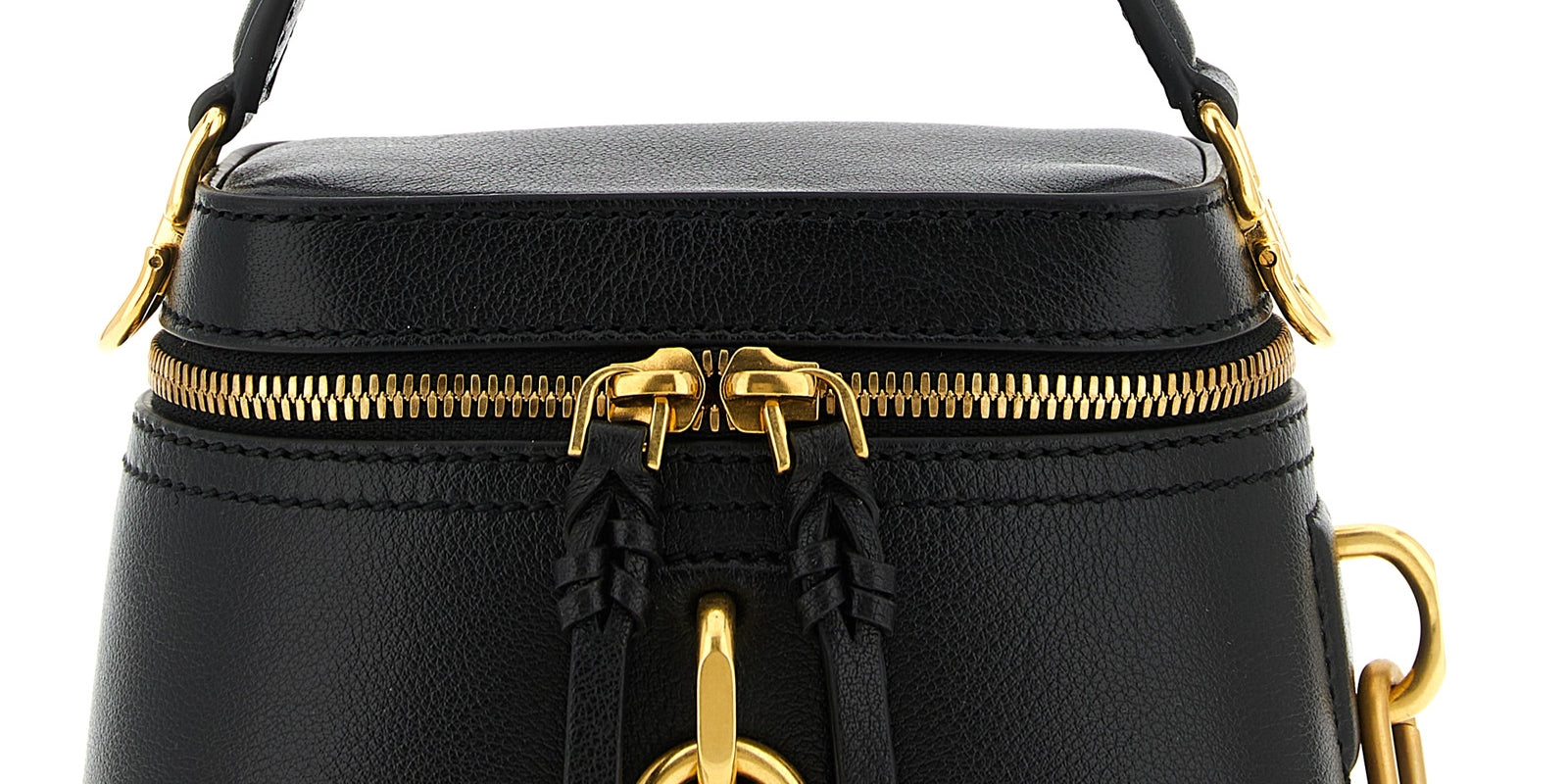 Balmain Black Buffalo Leather Handbag