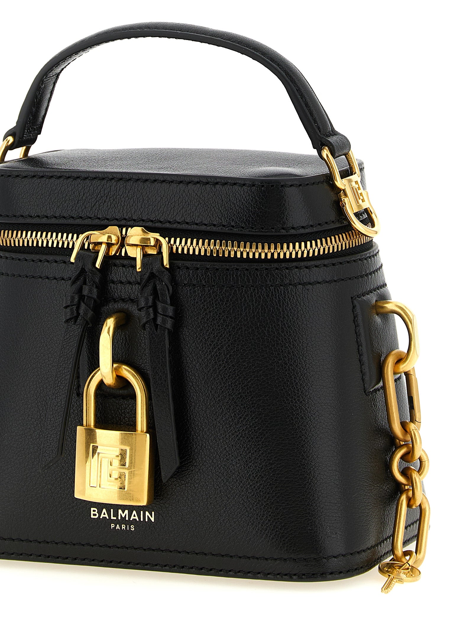 Balmain Black Buffalo Leather Handbag