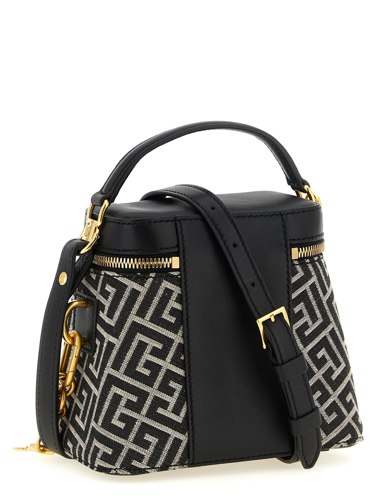 Balmain White/Black Polyester Handbag