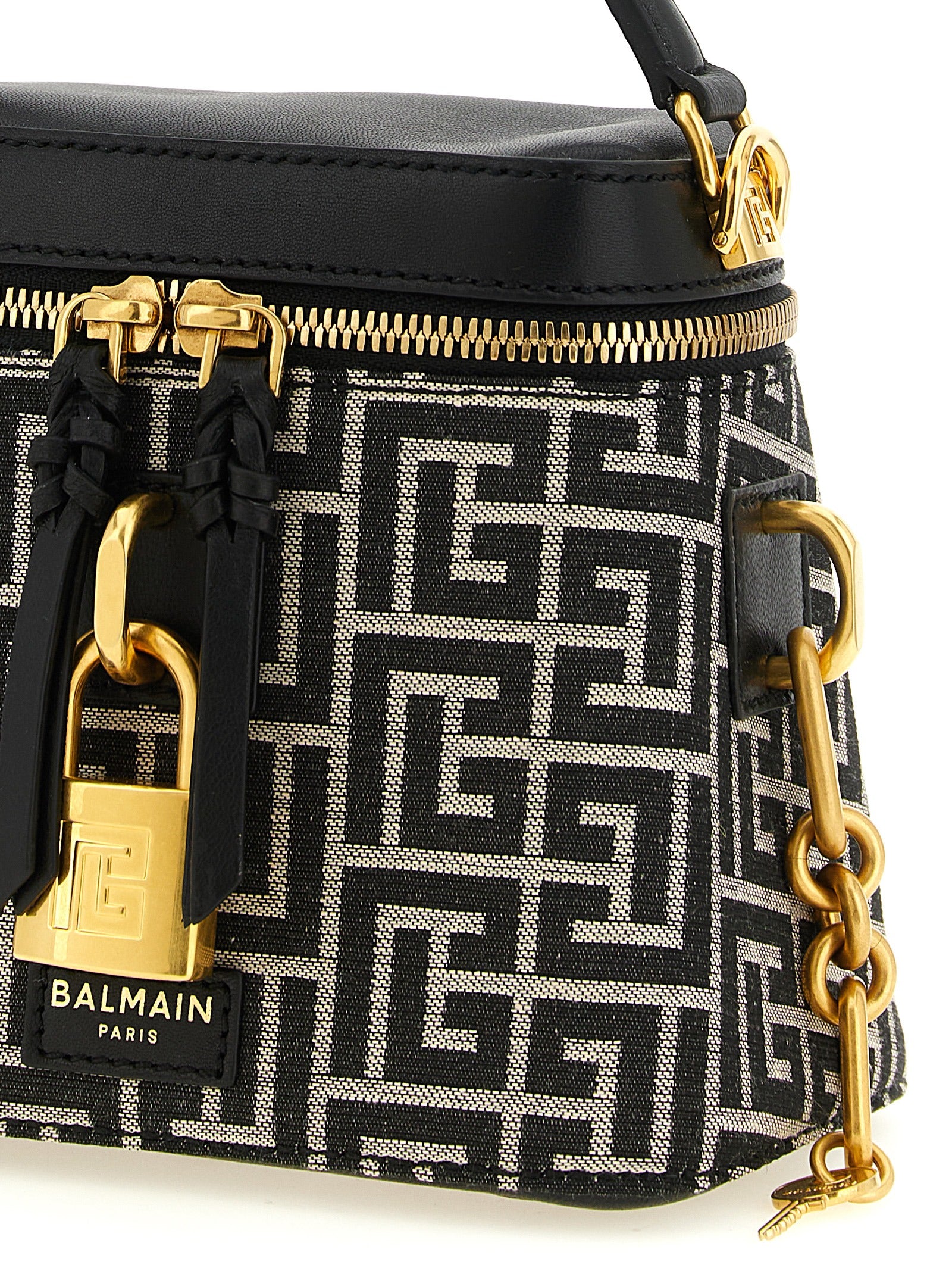 Balmain White/Black Polyester Handbag