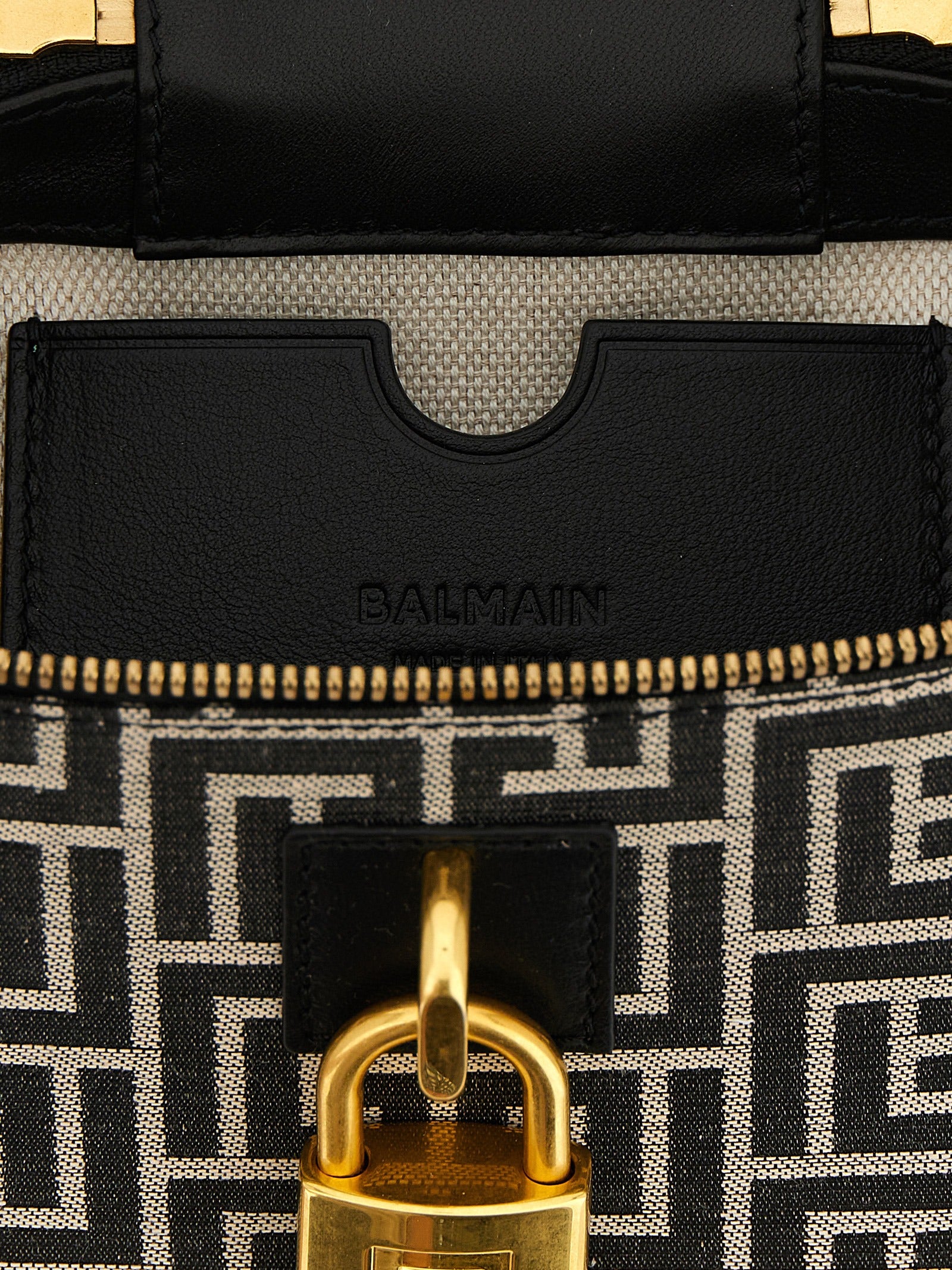 Balmain White/Black Polyester Handbag