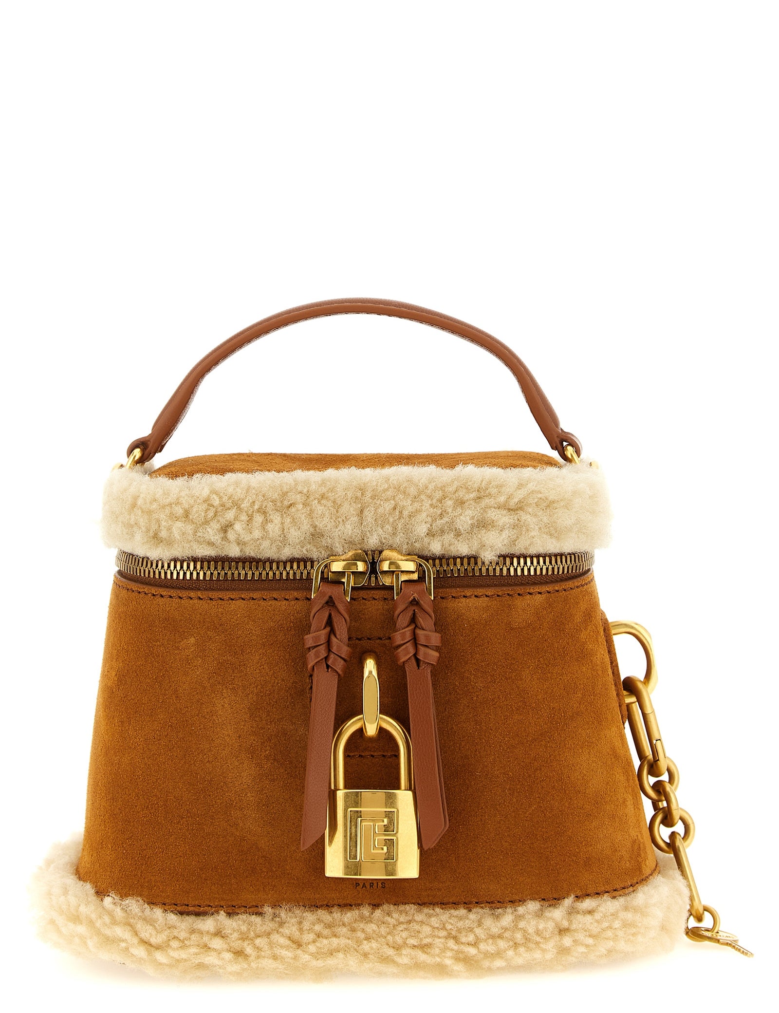 Balmain Brown Calfskin Handbags
