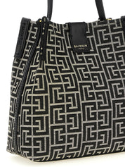 Balmain White/Black Cotton Shoulder Bag