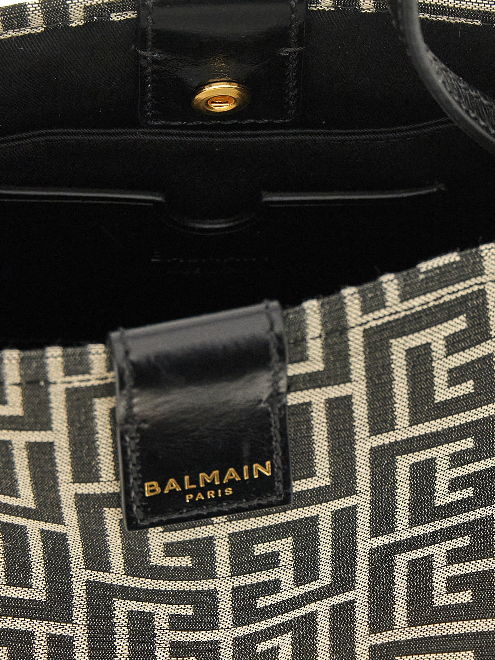 Balmain White/Black Cotton Shoulder Bag