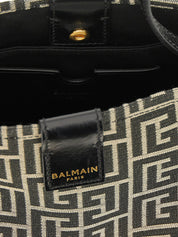 Balmain White/Black Cotton Shoulder Bag