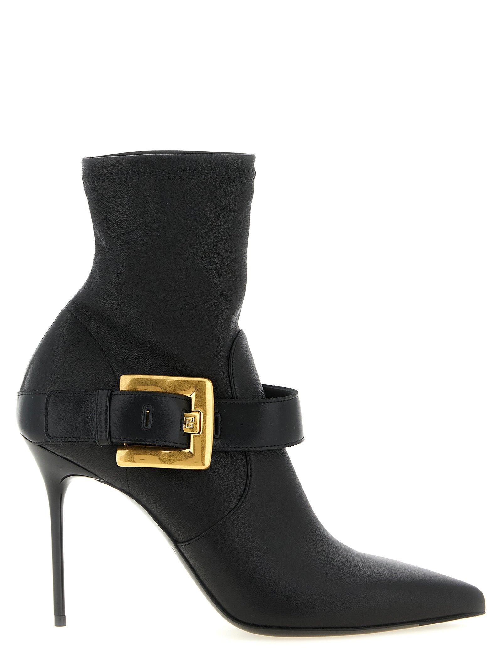 Balmain Black Lamb Leather Ankle Boots