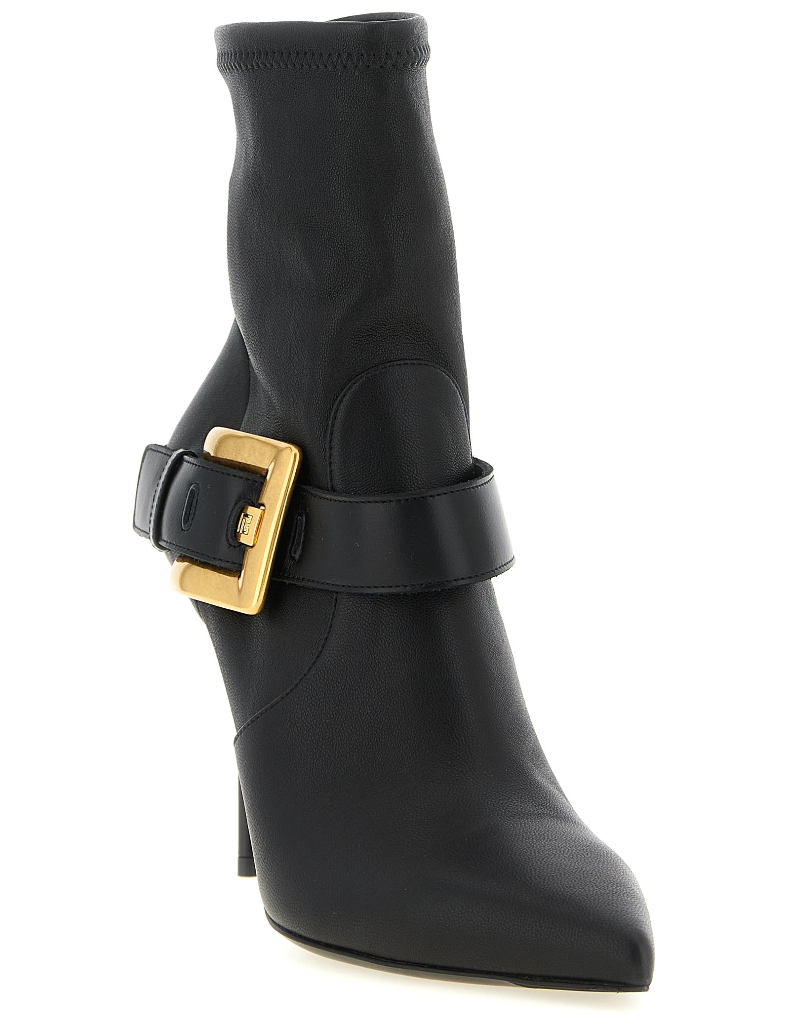 Balmain Black Lamb Leather Ankle Boots