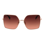 Max Mara Rose Gold Metal Sunglasses with Pink Gradient Lenses