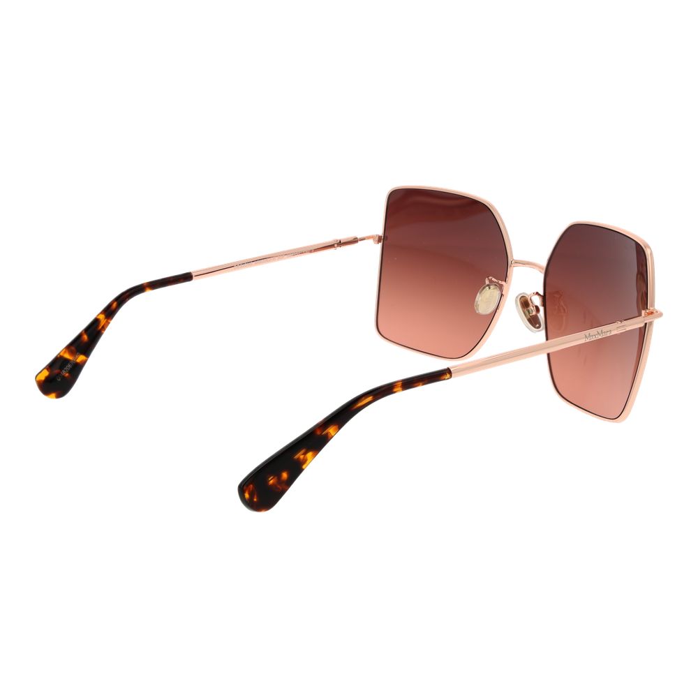 Max Mara Rose Gold Metal Sunglasses with Pink Gradient Lenses