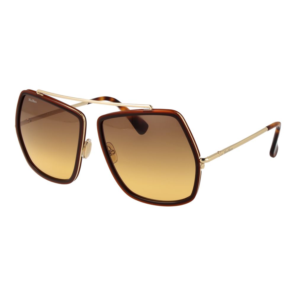 Max Mara Brown Metal Sunglasses with Gold Lenses