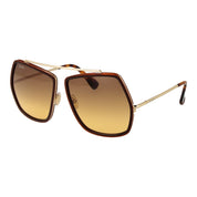 Max Mara Brown Metal Sunglasses with Gold Lenses