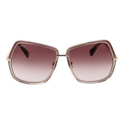 Max Mara Gold Metal Sunglasses with Pink Gradient Lenses