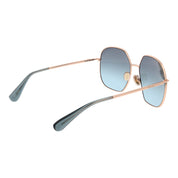Max Mara Rose Gold Metal Sunglasses with Blue Gradient Lenses