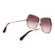 Max Mara Gold Metal Sunglasses with Pink Gradient Lenses