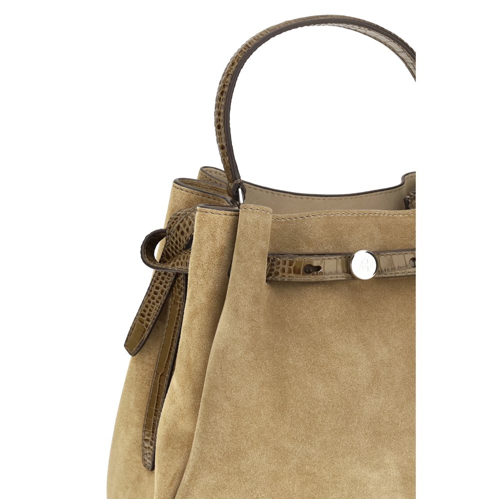 Tory Burch Beige Suede Bucket Bag