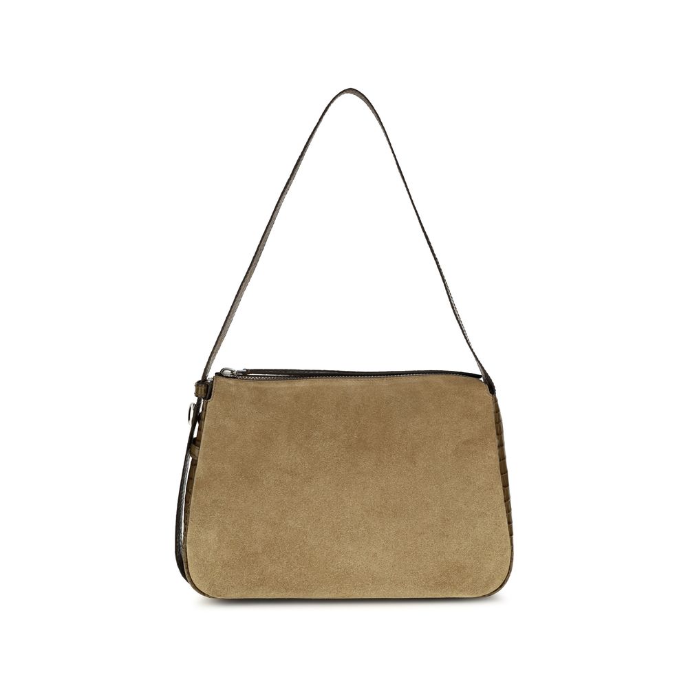 Tory Burch Beige Suede Shoulder Bag