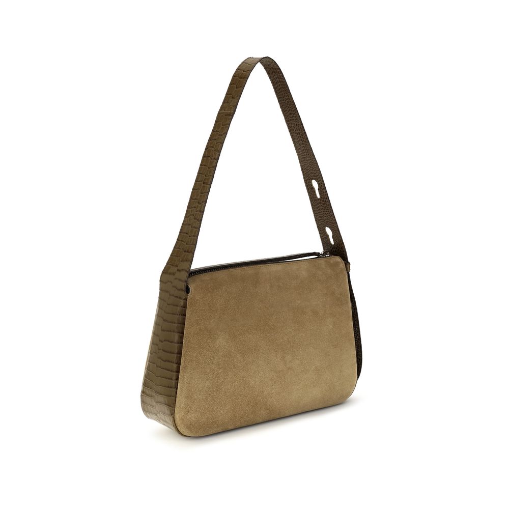 Tory Burch Beige Suede Shoulder Bag