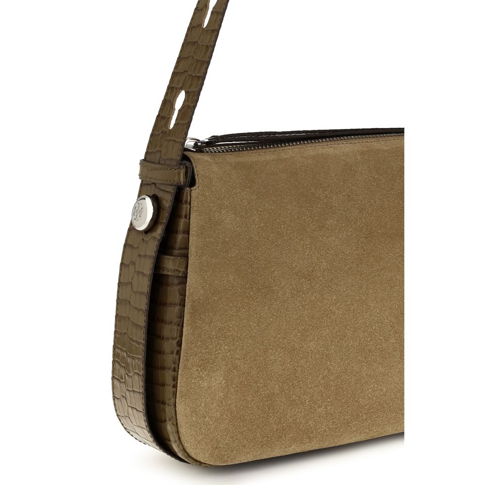 Tory Burch Beige Suede Shoulder Bag