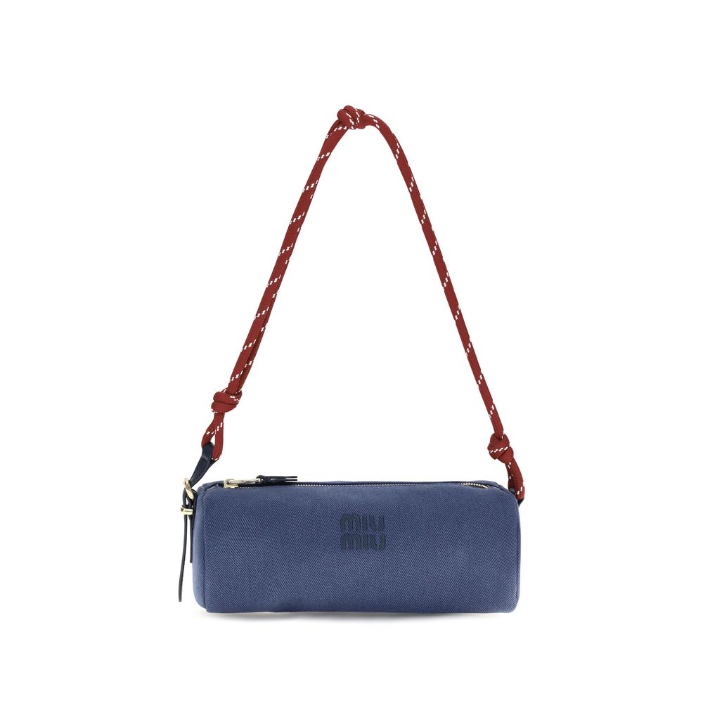 Miu Miu Blue Cotton Shoulder Bag