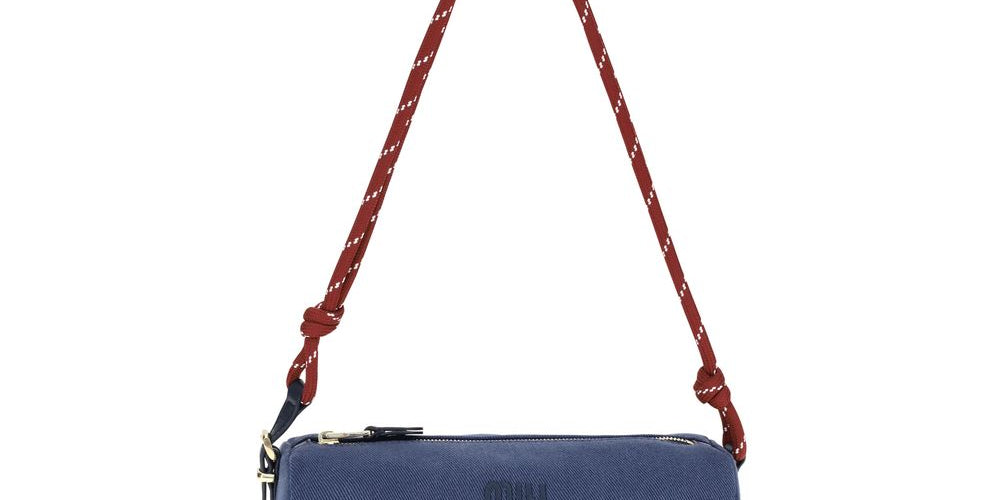 Miu Miu Blue Cotton Shoulder Bag