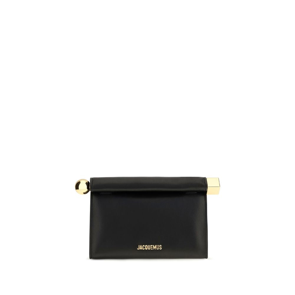 Jacquemus Black Leather Clutch Bag