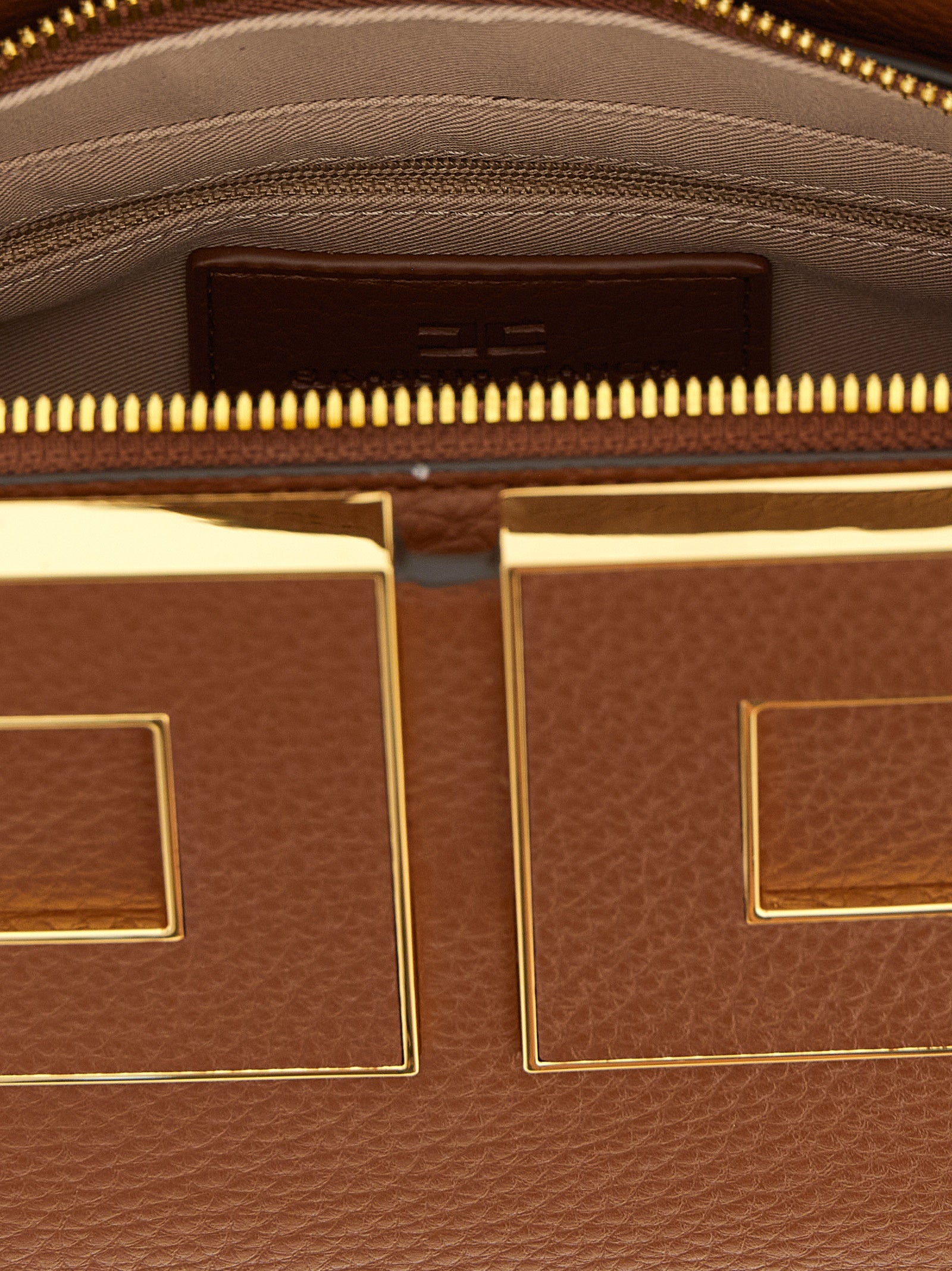 Elisabetta Franchi Brown Polyester Handbag