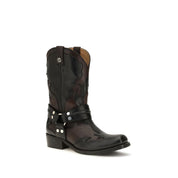 Versace Black Calf Leather Ankle Boots