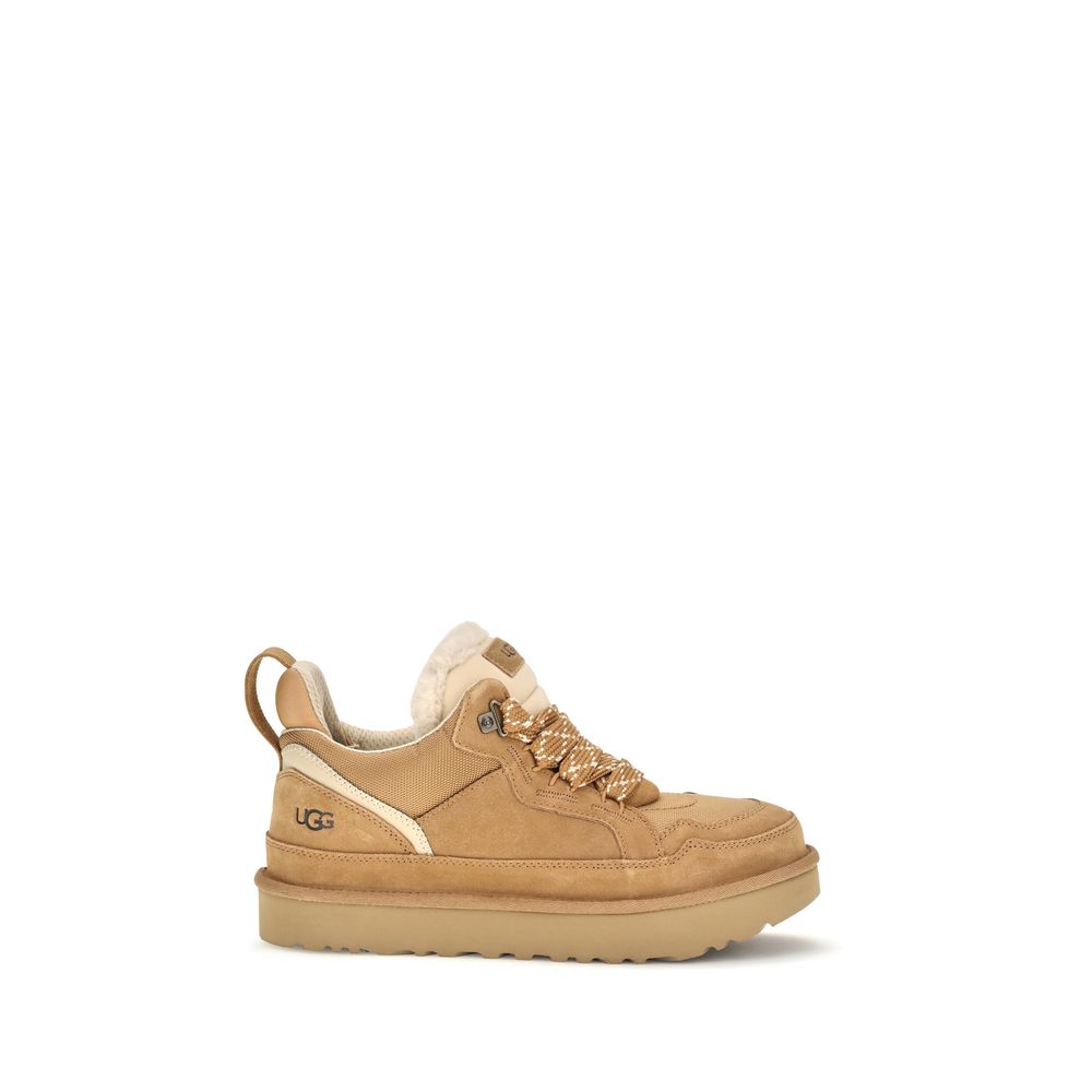 UGG Beige Calf Leather Chunky Sneakers