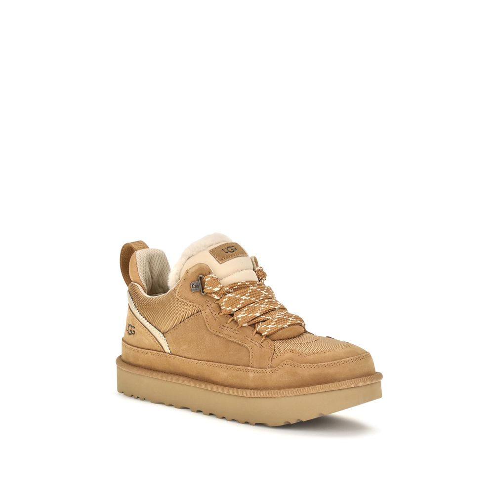 UGG Beige Calf Leather Chunky Sneakers