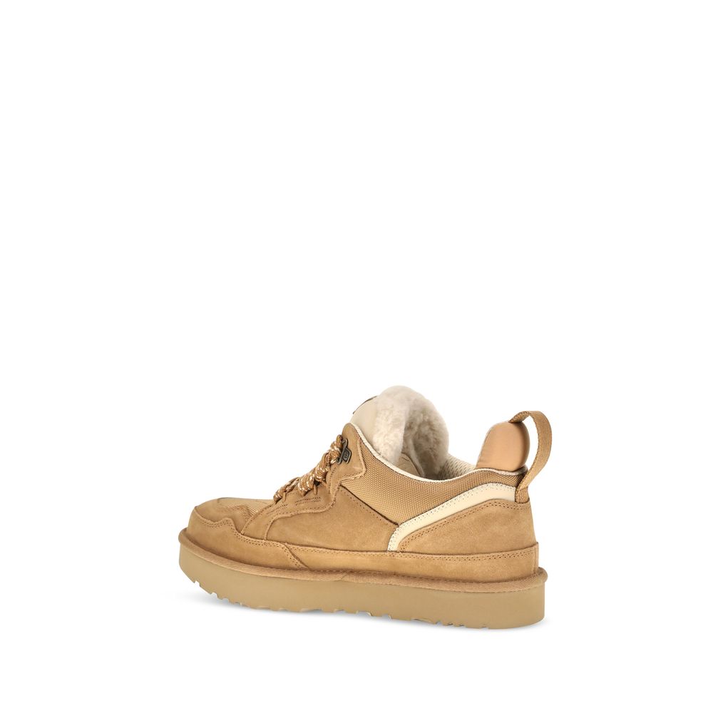 UGG Beige Calf Leather Chunky Sneakers