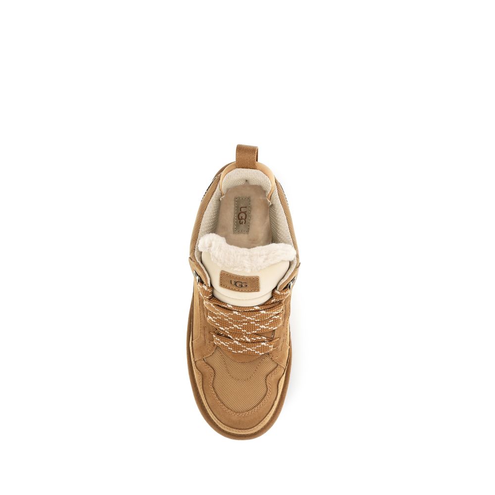 UGG Beige Calf Leather Chunky Sneakers