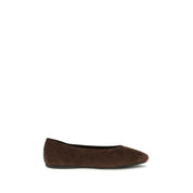 Prada Brown Calf Leather Ballet Flats