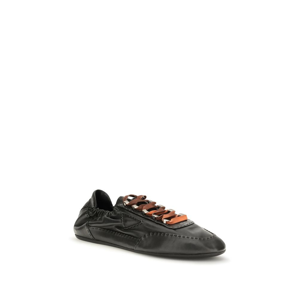 Prada Black Lambskin Chunky Sneakers