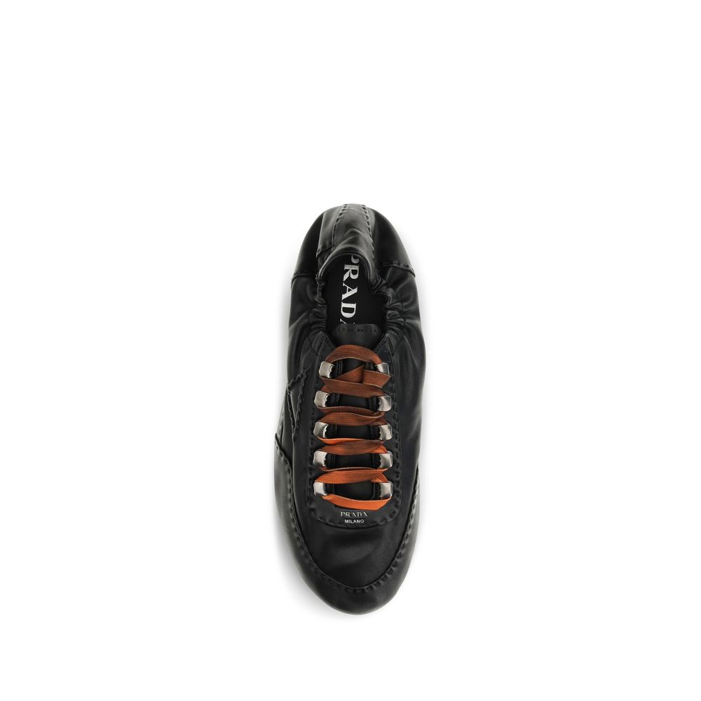 Prada Black Lambskin Chunky Sneakers