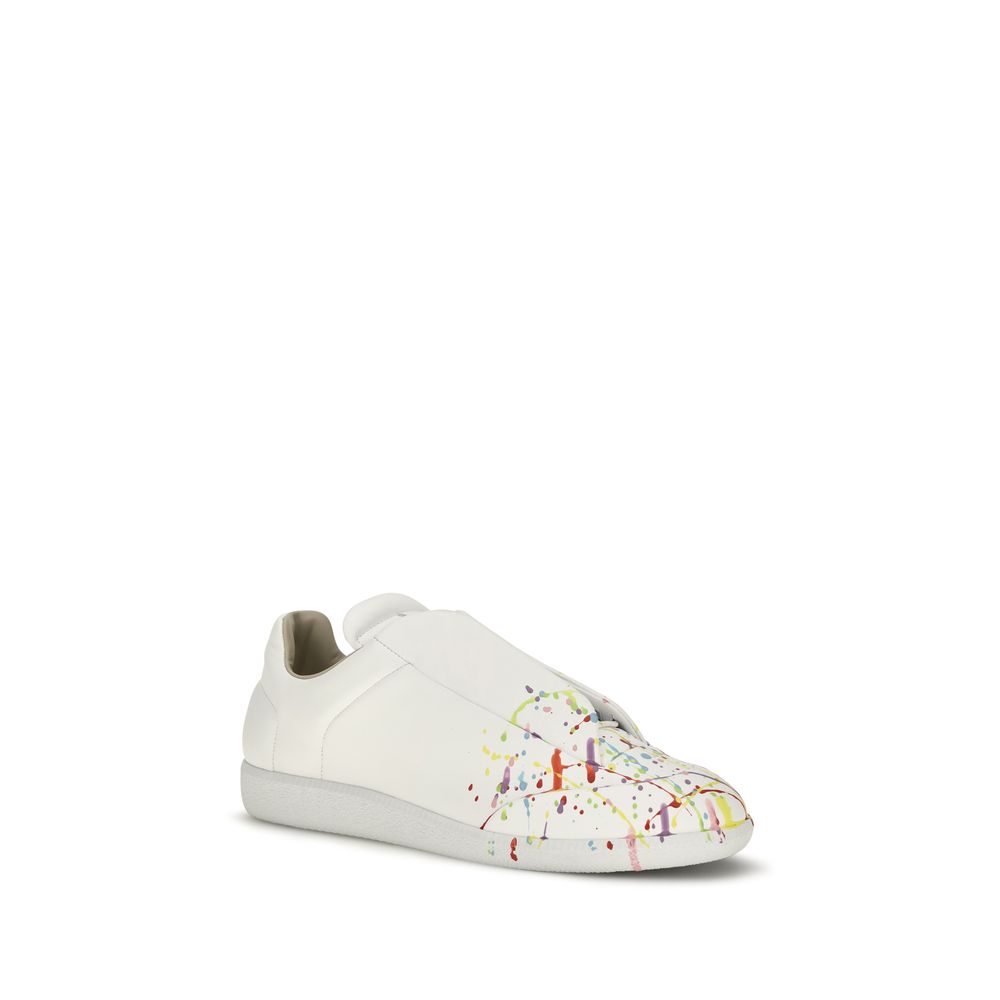Maison Margiela White Calf Leather Low Top Sneakers