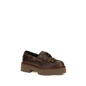 PINKO Brown Calf Leather Loafers