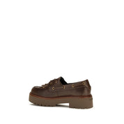 PINKO Brown Calf Leather Loafers