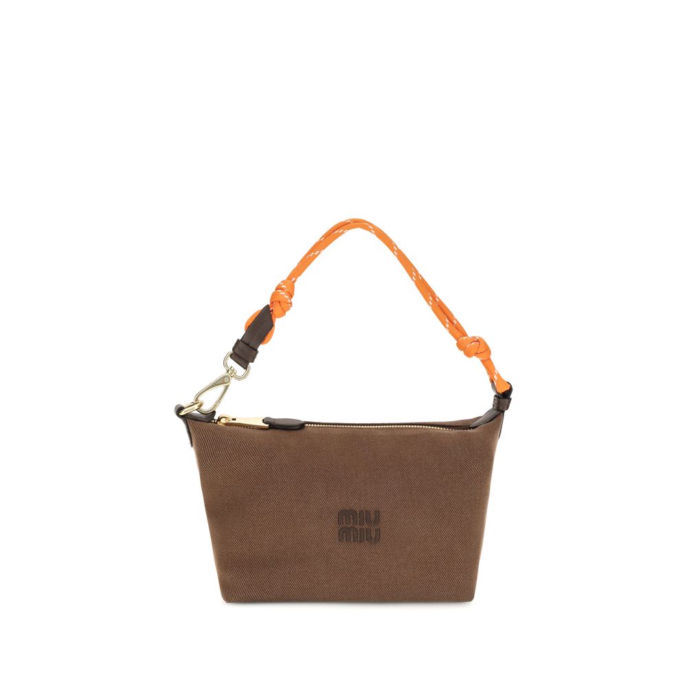 Miu Miu Brown Cotton Shoulder Bag