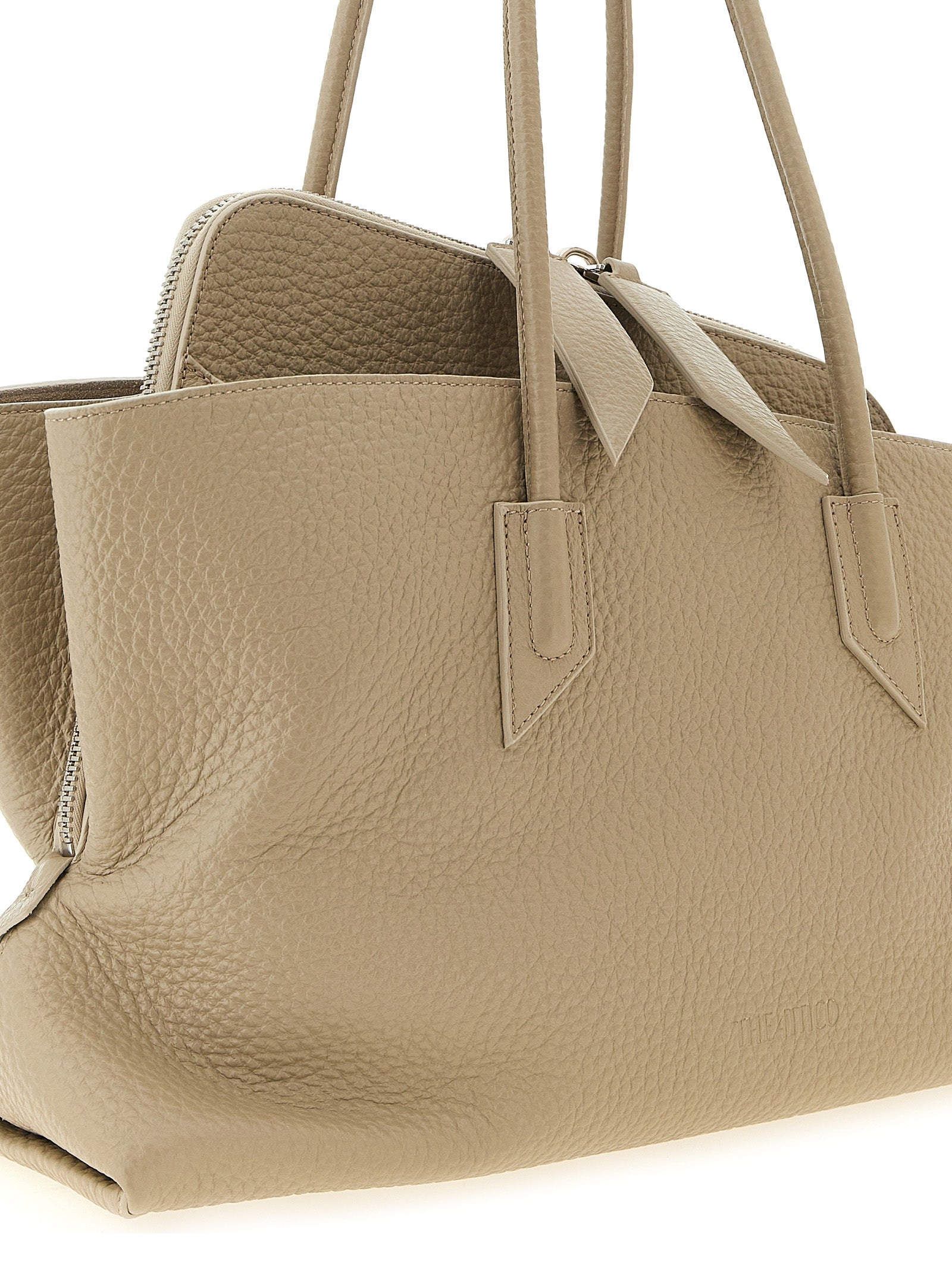The Attico Beige Leather Shoulder Bag