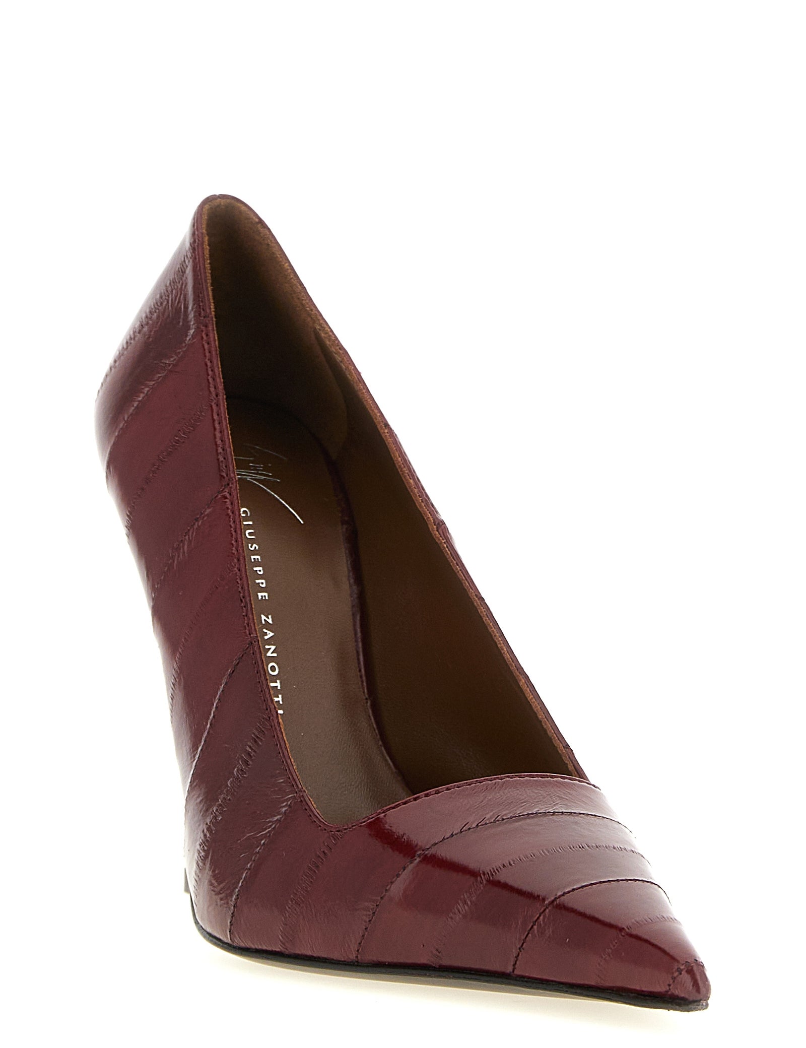 Giuseppe Zanotti Bordeaux Leather High Heel Pumps