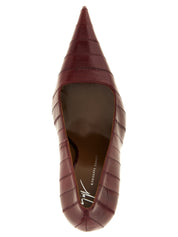 Giuseppe Zanotti Bordeaux Leather High Heel Pumps