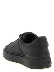 Balmain Black Calfskin Leather Low Top Sneakers