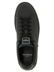 Balmain Black Calfskin Leather Low Top Sneakers