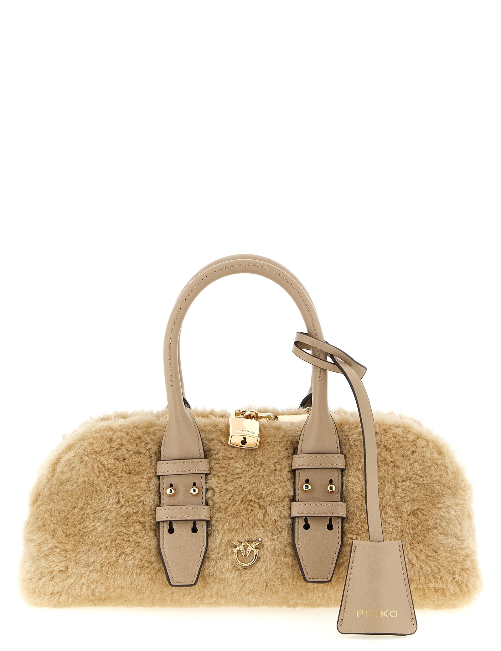PINKO Gray Polyester Handbag