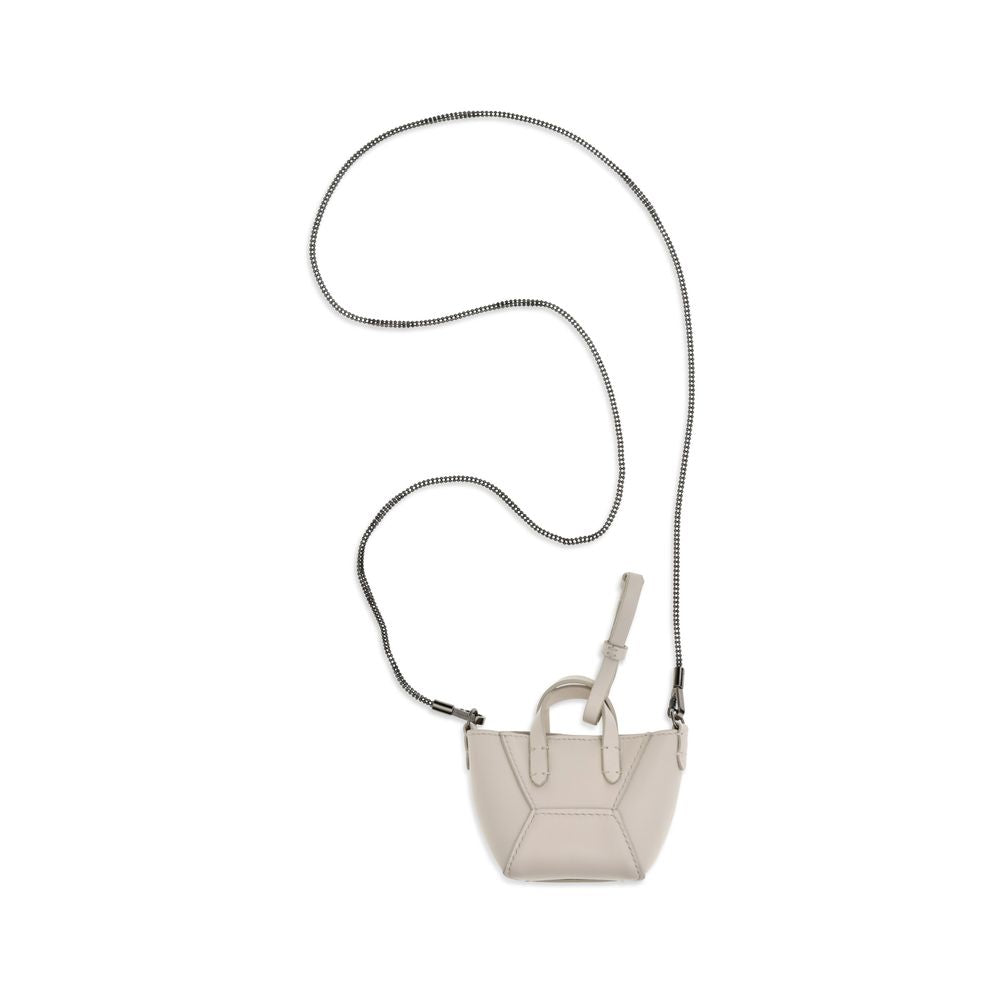 Brunello Cucinelli Beige Calf Leather Shoulder Bags