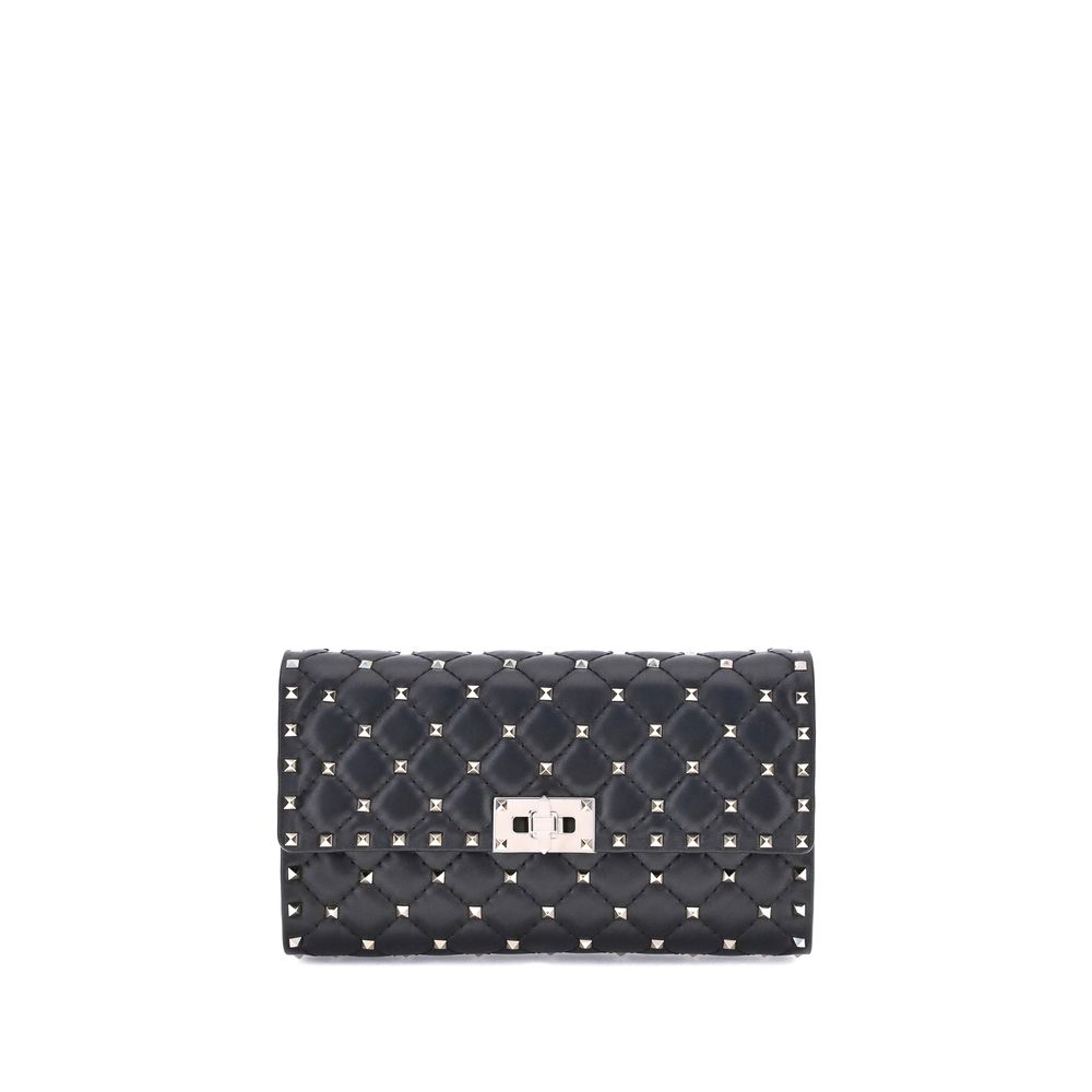 Valentino Garavani Black Calf Leather Shoulder Bag