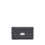 Valentino Garavani Black Calf Leather Shoulder Bag