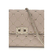 Valentino Garavani Beige Calf Leather Shoulder Bag