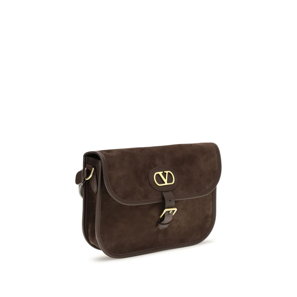 Valentino Garavani Brown Calf Leather Shoulder Bag