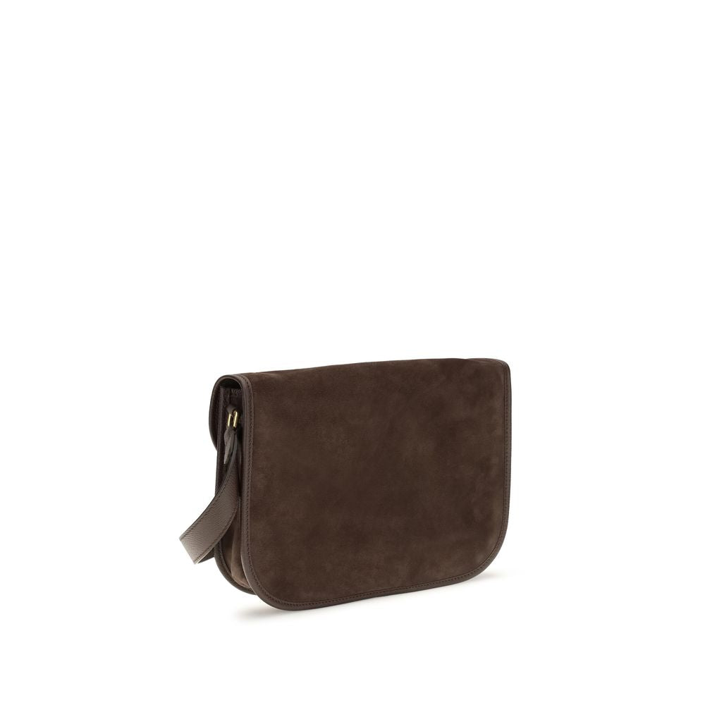 Valentino Garavani Brown Calf Leather Shoulder Bag